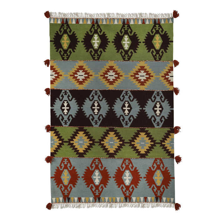Multi Color, Transitional Geometric Pattern, Wool PEQURA Rug