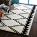 Black and white Chevron Pattern Wool PEQURA Rug