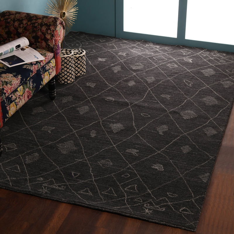 Dark Grey, Tufted, Natural Wool PEQURA Carpet