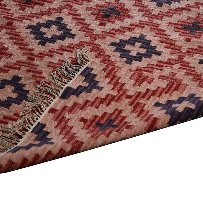 Kilim, Tri-color, Hand-woven PEQURA Carpet