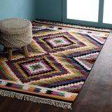 Kilim, Multi-color, Hand-woven PEQURA Carpet