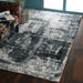 Grey, Abstract Printed, Viscose PEQURA Rug