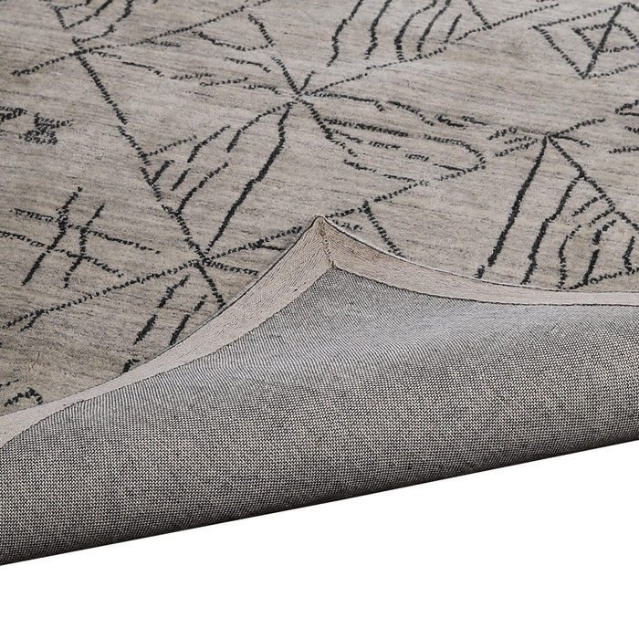 Beige and Black, Texture, Tufted, Texture Wool PEQURA Rug