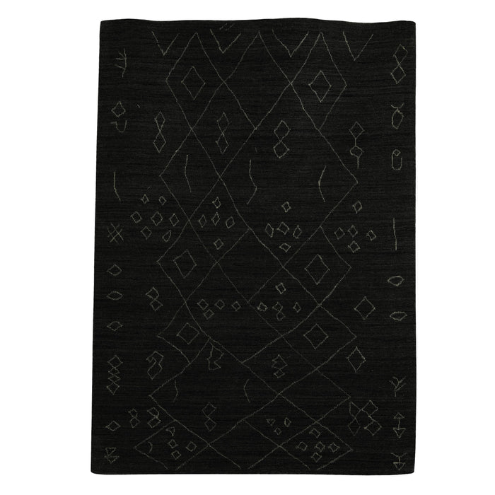 Dark Grey and Grey, Natural Texture Wool PEQURA Rug