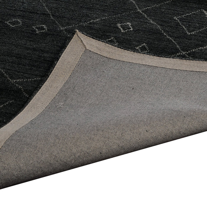 Dark Grey and Grey, Natural Texture Wool PEQURA Rug