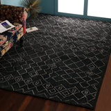 Dark Grey, Rectangle, Moroccan, Tufted Carpet