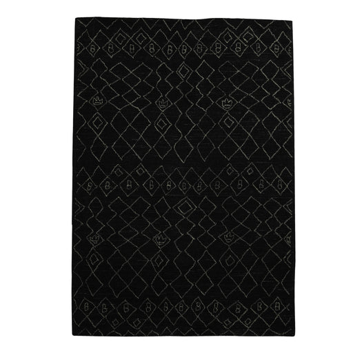 Dark Grey, Rectangle, Moroccan, Tufted Carpet