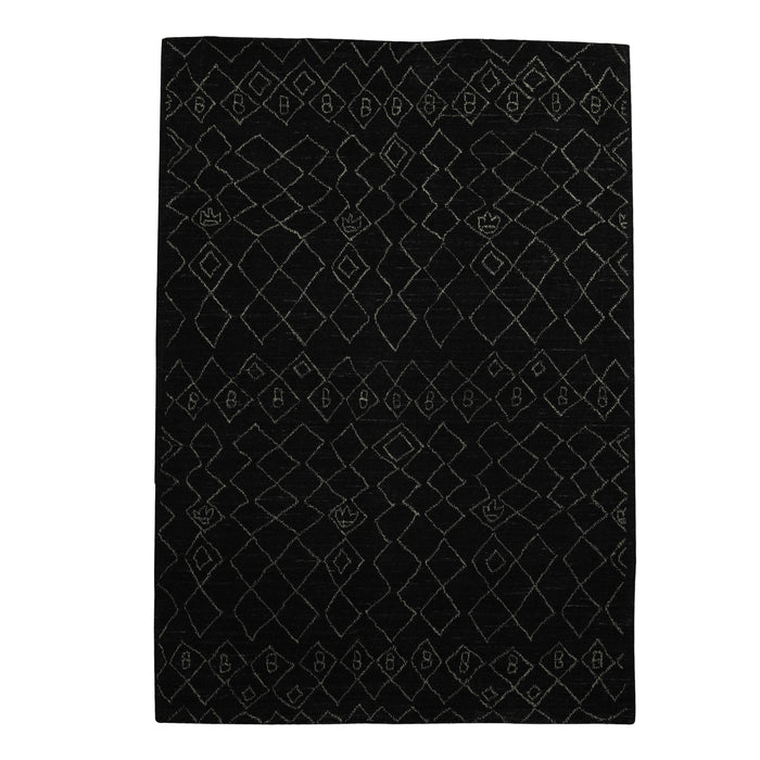 Dark Grey, Rectangle, Moroccan, Tufted Carpet