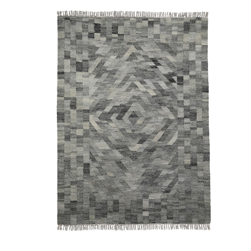 Grey, Hand-woven, Rectangle, Flat Weave PEQURA Rug