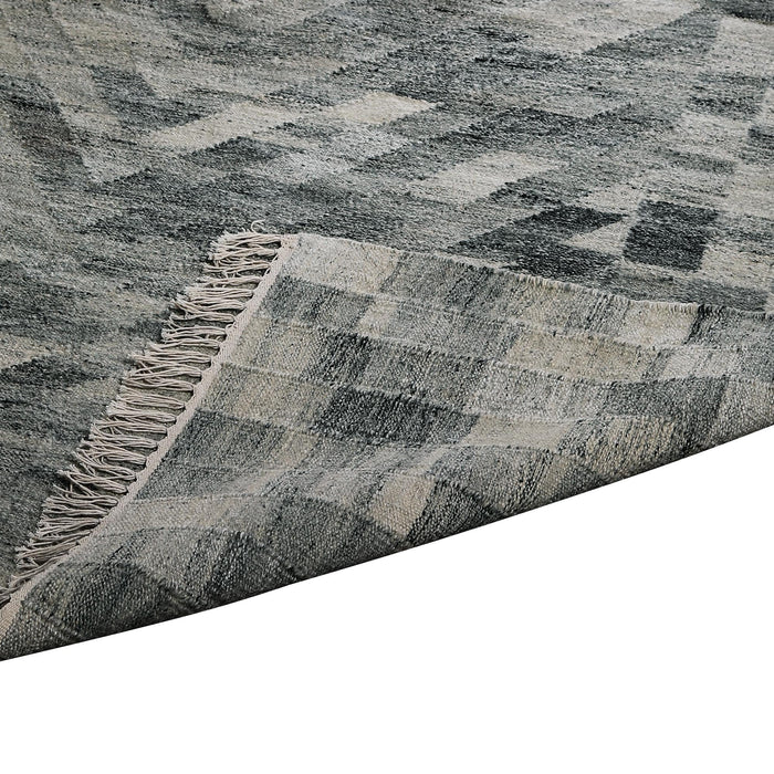 Grey, Hand-woven, Rectangle, Flat Weave PEQURA Rug