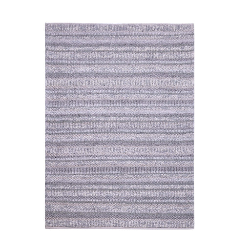 White and Grey, Stripe Pattern, PEQURA Rug