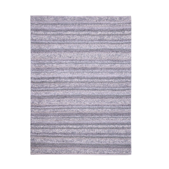 White and Grey, Stripe Pattern, PEQURA Rug