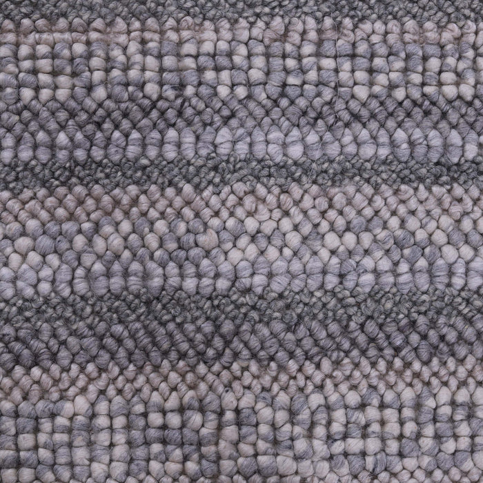 White and Grey, Stripe Pattern, PEQURA Rug