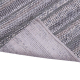 White and Grey, Stripe Pattern, PEQURA Rug