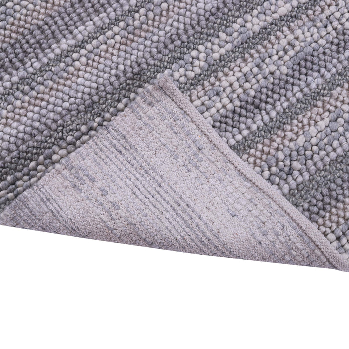 White and Grey, Stripe Pattern, PEQURA Rug
