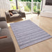 White and Grey, Stripe Pattern, PEQURA Rug