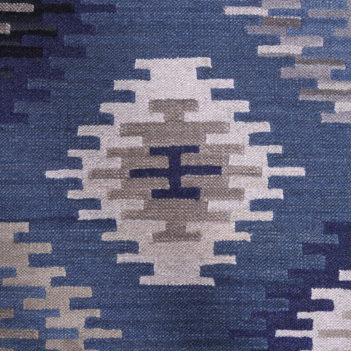 Beige, blue, and brown, Kilim Pattern, PEQURA Rug