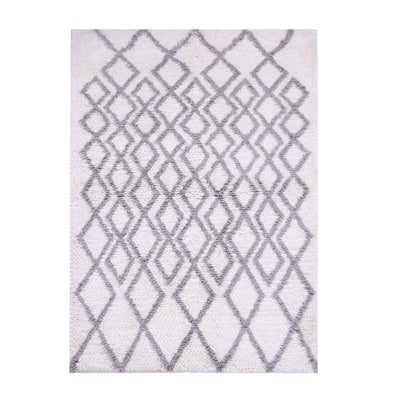 Grey and Ivory, Shags style, Geometric pattern, PEQURA Rug