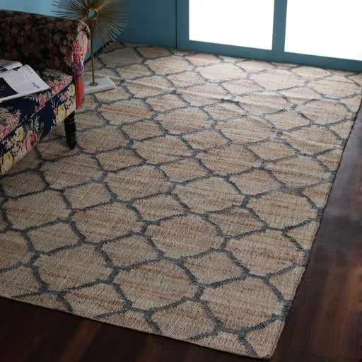 Dark Grey contrast Jute PEQURA Rug