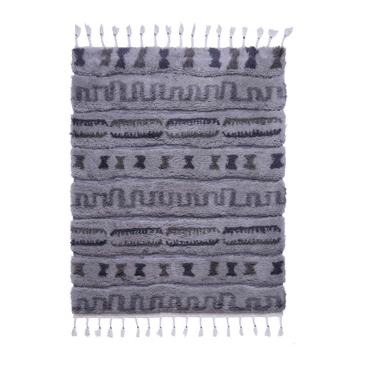 Beige and Dark Grey, Shaggy PEQURA Rug