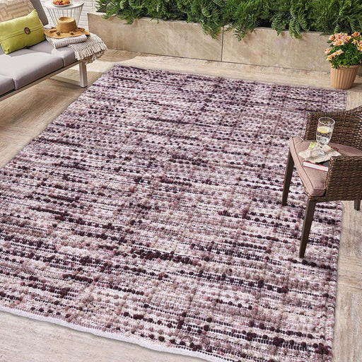 Maroon and Beige, Abstract Pattern PEQURA Rug