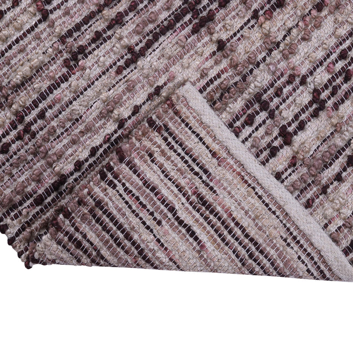 Maroon and Beige, Abstract Pattern PEQURA Rug