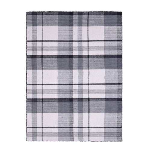 Black and Off-White, Check Pattern PEQURA Rug