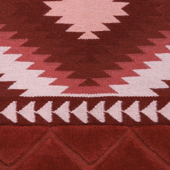 Red, white, and Peach, Hand-Tufted PEQURA Rug