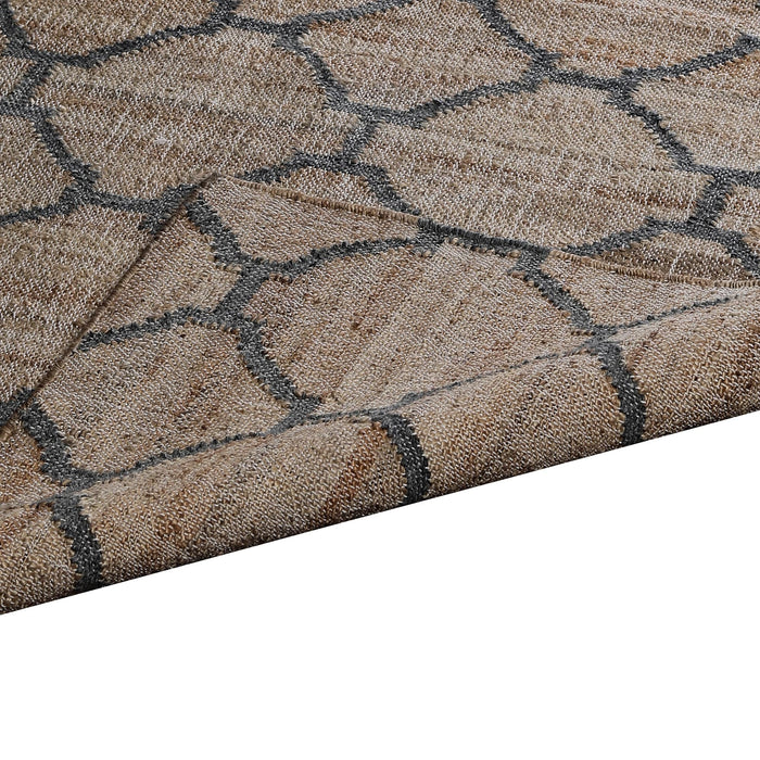 Dark Grey contrast Jute PEQURA Rug