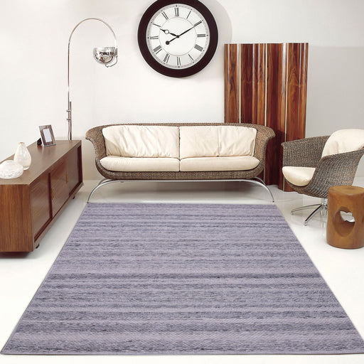 Grey, Stripe Pattern, Hand-Woven PEQURA Rug