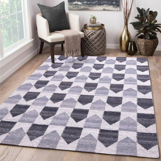 Dark Grey and Beige, Rectangle, Wool PEQURA Rug