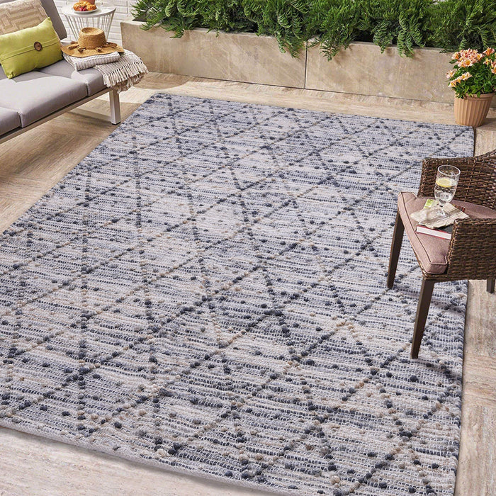 Natural Grey, Geometric, Jute PEQURA Rug