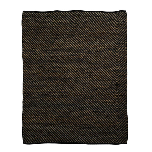 Black, Striped, Jute, Hand-woven PEQURA Rugs