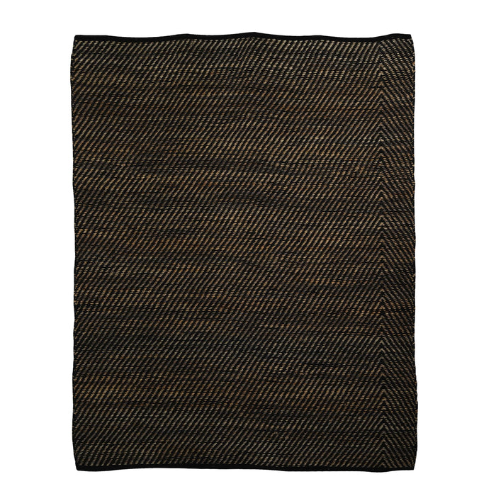 Black, Striped, Jute, Hand-woven PEQURA Rugs