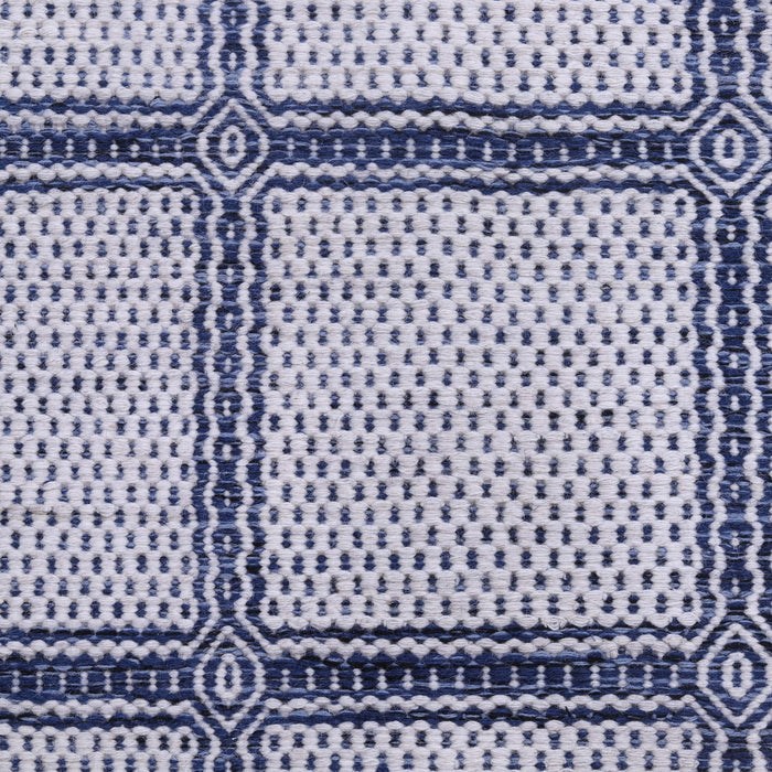 Blue and White, Check Pattern, Wool PEQURA Rug