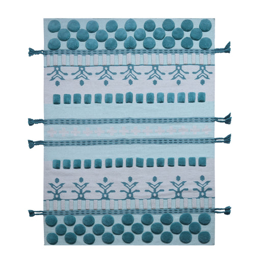 Green and Grey Carpet, Hand-tufted Carpet, Wool Carpet