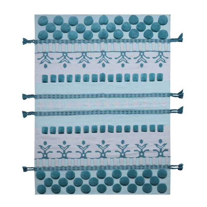 Green and Grey Carpet, Hand-tufted Carpet, Wool Carpet