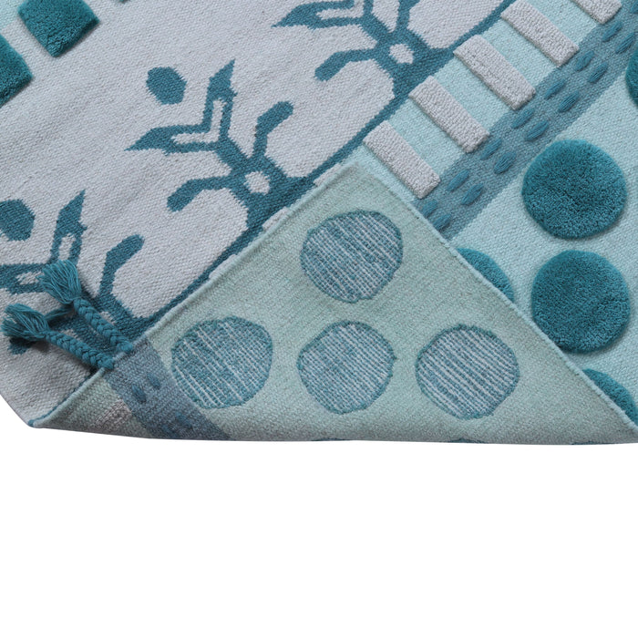 Green and Grey Carpet, Hand-tufted Carpet, Wool Carpet