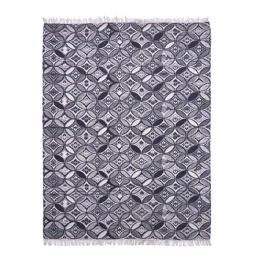 Grey and Black, Flat, Geometric, Rectangle PEQURA Rug