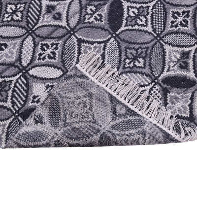 Grey and Black, Flat, Geometric, Rectangle PEQURA Rug