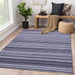 Black and Grey, Stripe Pattern, Flat, PEQURA Rug