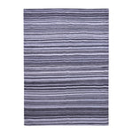 Black and Grey, Stripe Pattern, Flat, PEQURA Rug