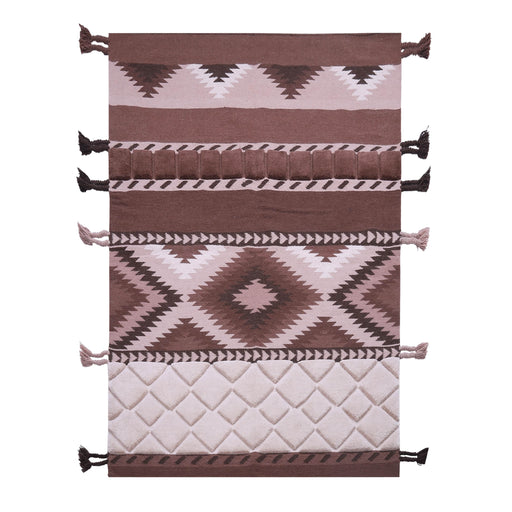 Beige and Brown, Geometric Pattern, PEQURA Rug