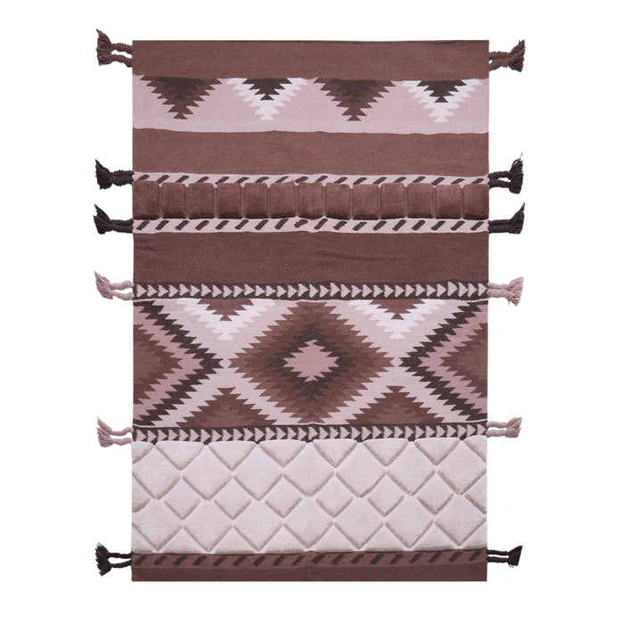 Beige and Brown, Geometric Pattern, PEQURA Rug