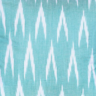 Ikat Pattern Aqua & White Cotton Cushion Cover