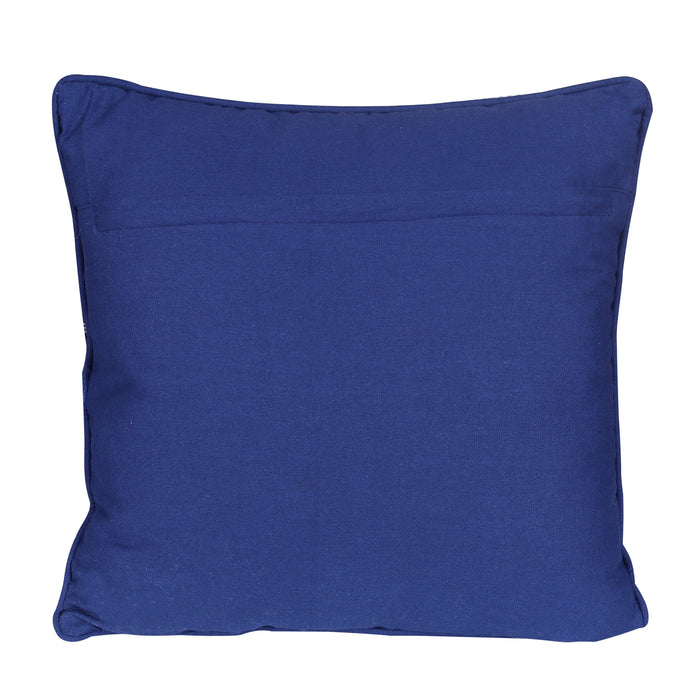 Cotton Aqua Blue Printed Floral Cushion Cover