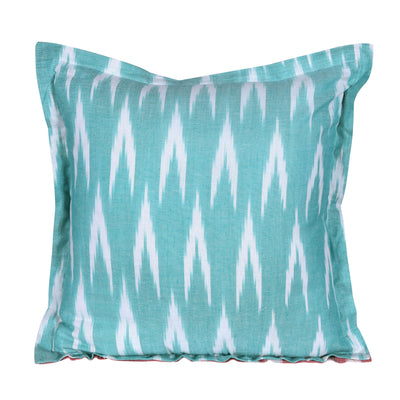 Ikat Blue/White Patterned Cotton Cushion Cover