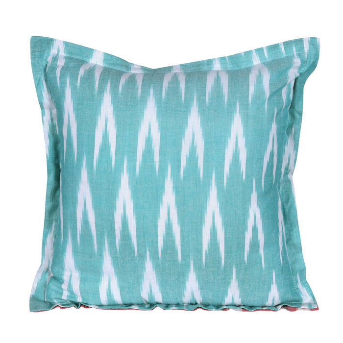 Ikat Blue/White Patterned Cotton Cushion Cover