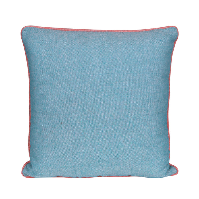 Plain Vintage Teal Blue Cotton Cushion Cover - Set of 2 Pcs