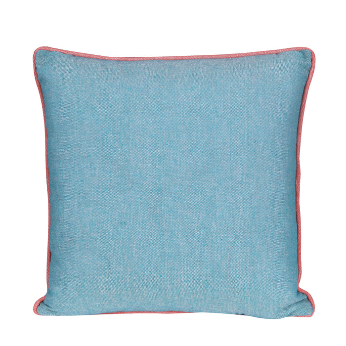 Plain Vintage Teal Blue Cotton Cushion Cover - Set of 2 Pcs